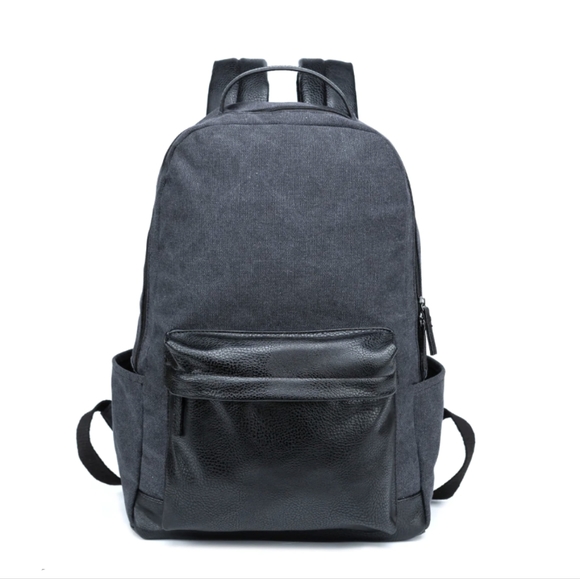 PX Landen Backpack Black Canvas Vegan Leather NWT Backpacks